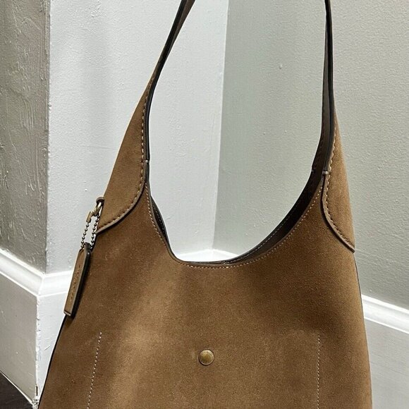 Coach Brown Suede Tote Bag - Picture 4 of 11